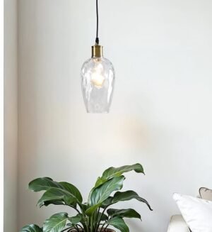 1-lichts hanglamp Verona transparant - langwerpig glas bolling