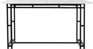 140x80cm Schwarz Esstisch mit 4 Stühlen Set,Moderne Küche Esstisch Set, Schwarz Samt Esszimmerstühle, Schwarz Eisen Beintisch