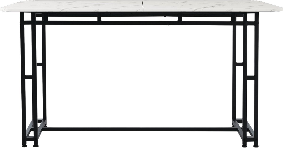 140x80cm Schwarz Esstisch mit 4 Stühlen Set,Moderne Küche Esstisch Set, Schwarz Samt Esszimmerstühle, Schwarz Eisen Beintisch