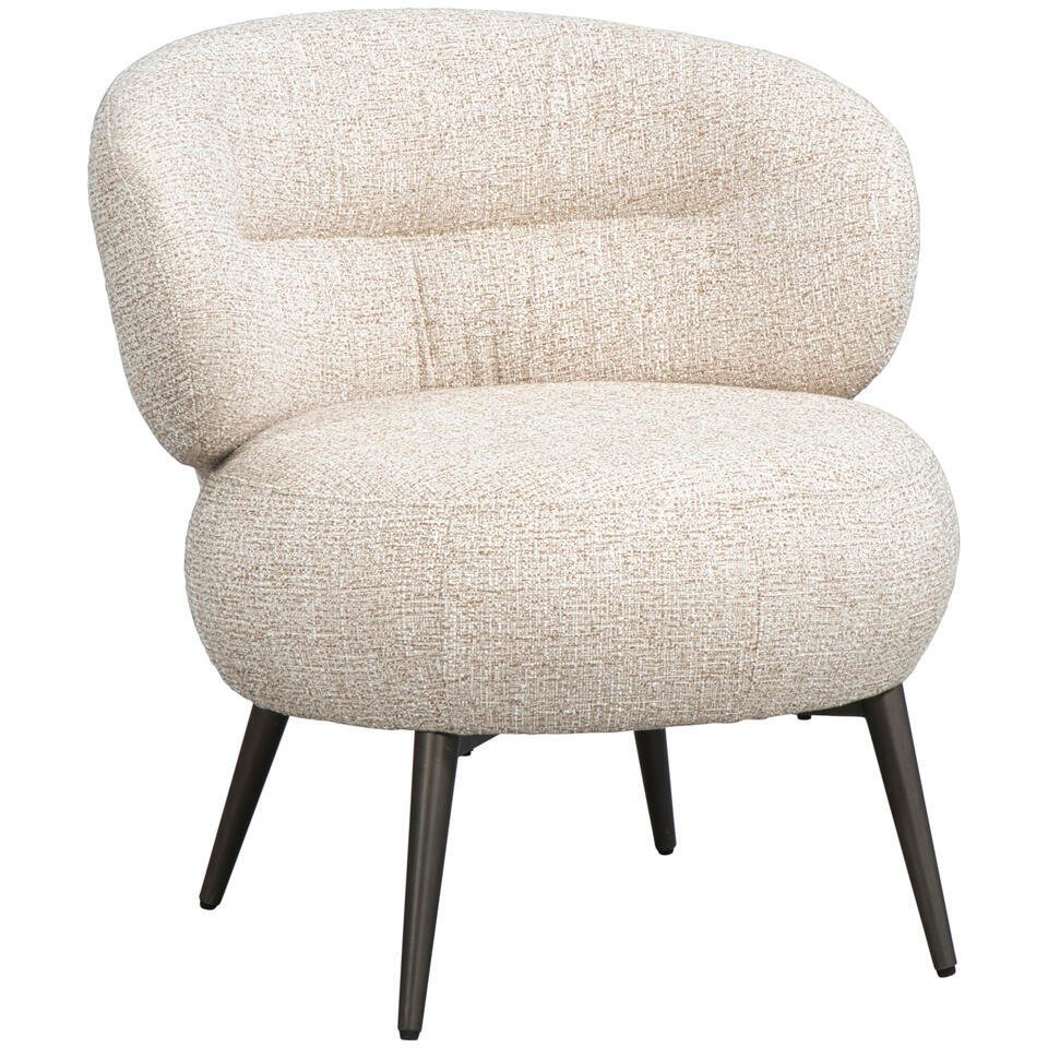 15% korting - Leen Bakker - Fauteuil Rolf - - Stof - Beige - 74x70x72.5 Cm