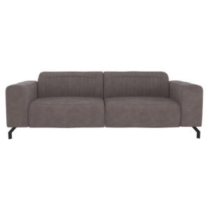 20% korting - Leen Bakker - Bank Otis 3-zits - Rook - Microleer - Grijs - 94x230x77 Cm