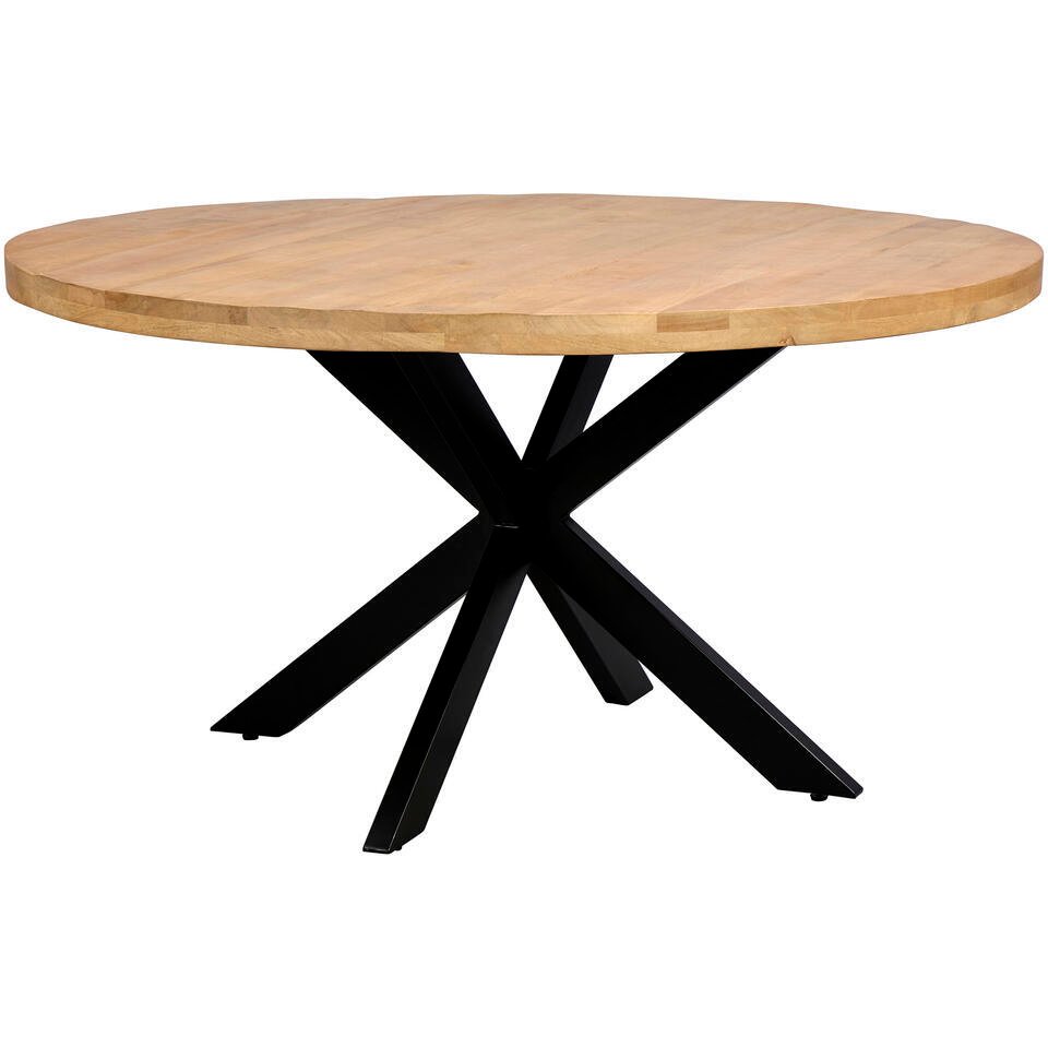 20% korting - Leen Bakker - Eettafel Travis Rond - Mango - Ø150 Cm - Mangohout - Bruin