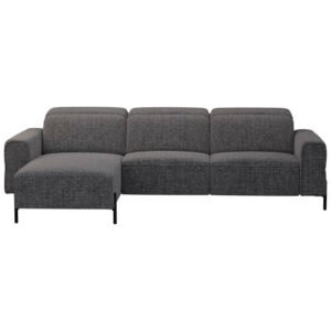 20% korting - Leen Bakker - Hoekbank Dave Links - Chacha - Stof - Grijs - 172x275x79 Cm