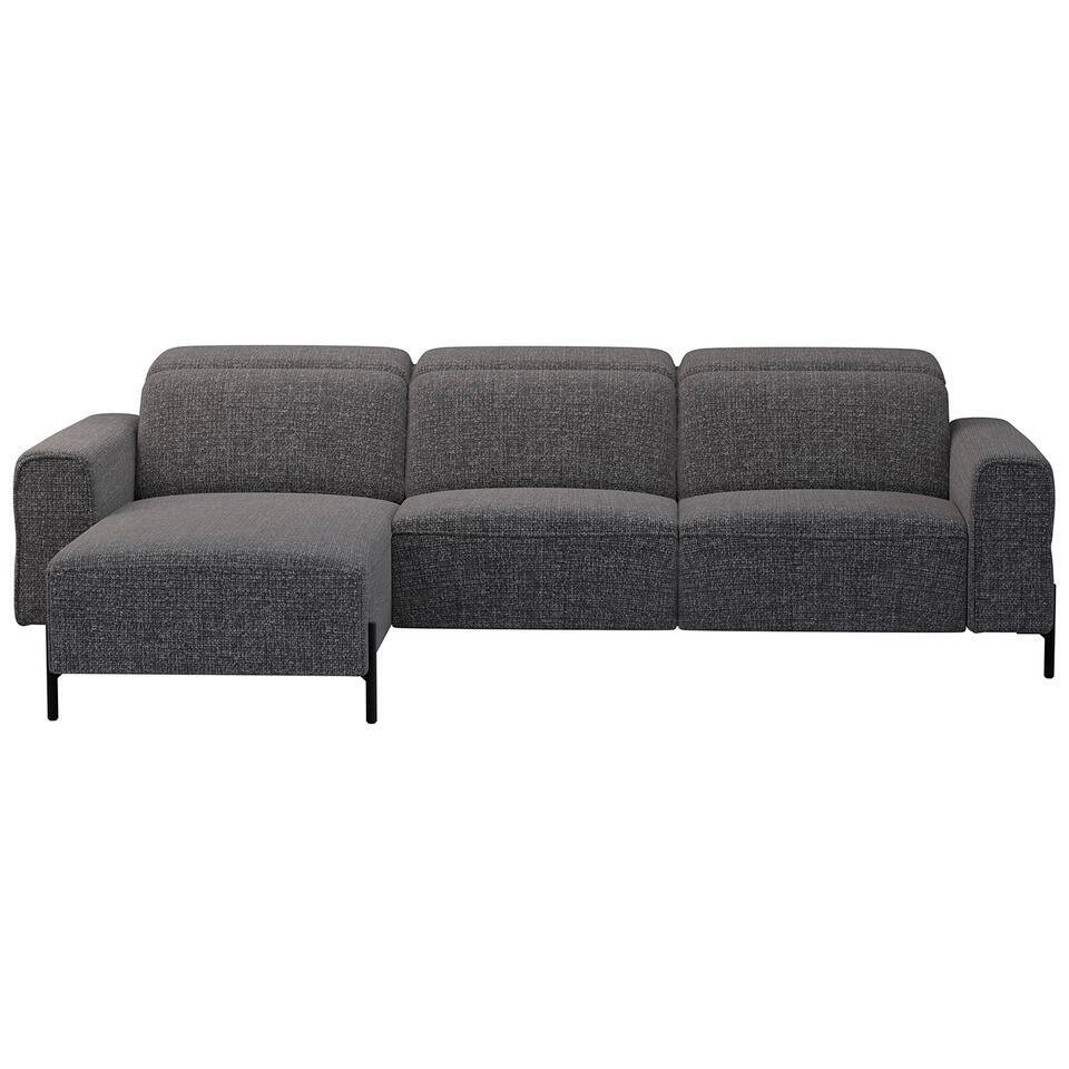 20% korting - Leen Bakker - Hoekbank Dave Links - Chacha - Stof - Grijs - 172x275x79 Cm
