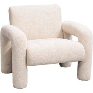 25% korting - Leen Bakker - Fauteuil Puck - Stof - Crème - 78x88x85 Cm