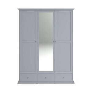 25% korting - Leen Bakker - Kledingkast Margaux - 202x152x53 Cm - Spaanplaat - Grijs