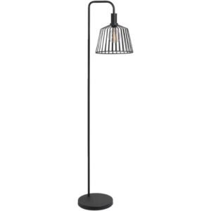 40% korting - Leen Bakker - Vloerlamp Fynn E27 65x36x30 Cm - Metaal - Zwart