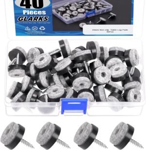 40pcs Zwarte 20MM Meubelglijders - Schroef-on Meubel - Antislip Vilt Pad Slider Vloerbeschermer voor Houten Poot Voeten van Stoel Tafel Bank Kruk