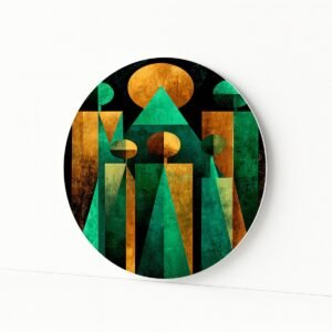 Abstracte vormen - Rond kunstwerk - Forex muurcirkel - 60x60 cm