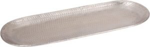 Aluminium Dienblad - Oosters Serveerblad - Drankjes Serveren - Gepolijste Afwerking - 45 cm Lang - Zilverkleurig