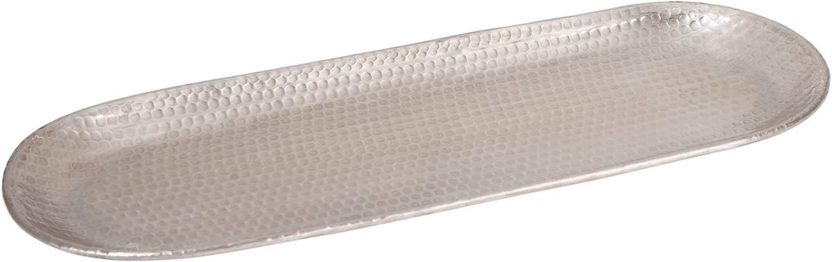 Aluminium Dienblad - Oosters Serveerblad - Drankjes Serveren - Gepolijste Afwerking - 45 cm Lang - Zilverkleurig