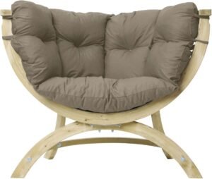 Amazonas Lounge Fauteuil Siena Uno Taupe Kussens - Vurenhout