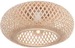 Anne Lighting - plafonniere - Maze - naturel - bamboe metaal - Ø 40cm - E27 - 3128BE