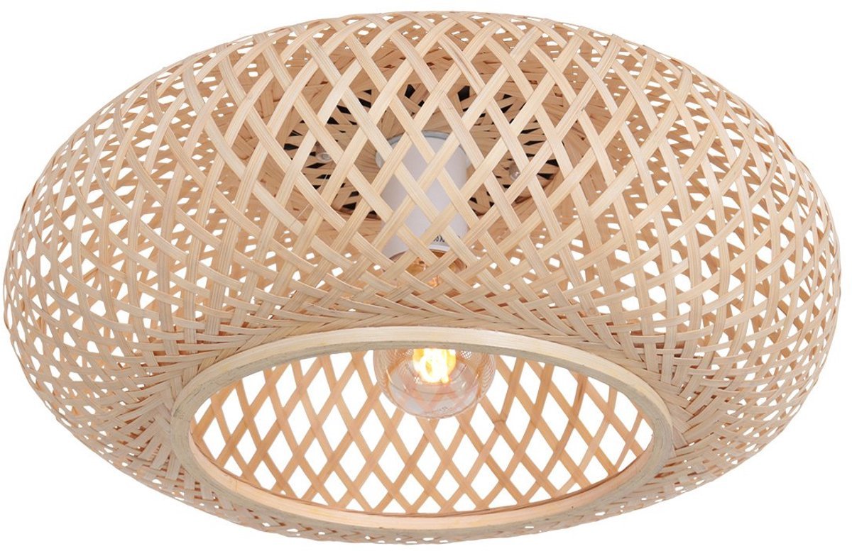 Anne Lighting - plafonniere - Maze - naturel - bamboe metaal - Ø 40cm - E27 - 3128BE
