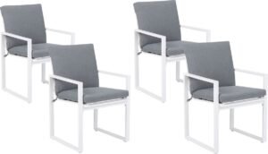 BELIANI PANCOLE - Tuinstoel set van 4 - Grijs - Polyester