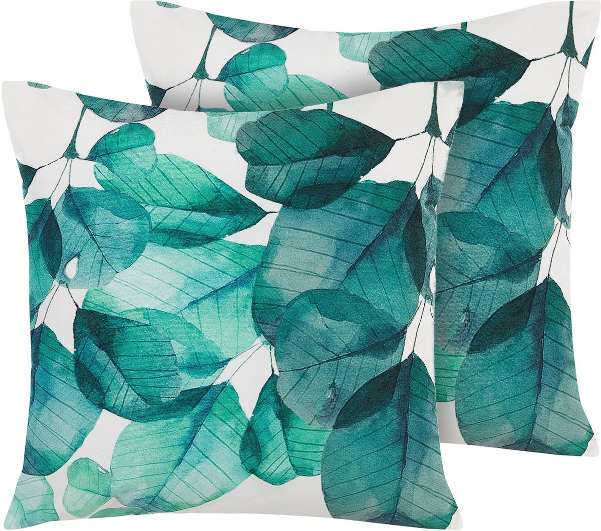 BELIANI TREBBO - Tuinkussen set van 2 - Blauwgroen - 45 x 45 cm - Polyester