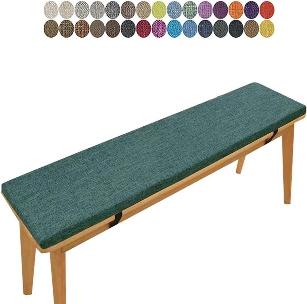 Bankkussen Zitkussen - Stoelmat Tuinkussen - Comfortabel Zitten - Antislip & Wasbaar - 120x45x5cm - Blauw