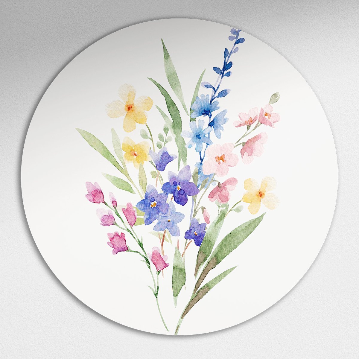 Bloemenpracht Muurcirkel - Luxe Muurcirkel 140x140 cm op Dibond - Sfeervolle Wanddecoratie voor Woonkamer & Slaapkamer