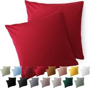 Blumtal Kussensloop Microvezel Kussenhoes 40 x 40 cm - Rood - Met Rits - Set van 2