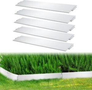 Borderranden Gazonranden Metalen verzinkt - Graskanten Palissade Tuinafboording - Wortelbegrenzer flexibele Perkranden - zilver 100x15cm 5m