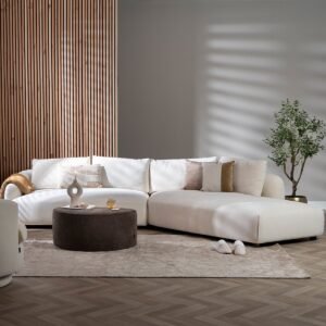 Bronx71® Hoekbank Isa chenille off white rechts