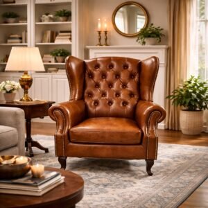 Chesterfield Fauteuil - Bruin - Leer - Stoel Chesterfield - Arm Chair - Lounge Chair - Clubfauteuil - Relaxfauteuil - Loungestoel - Zetel