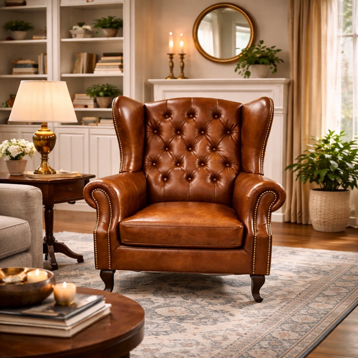 Chesterfield Fauteuil - Bruin - Leer - Stoel Chesterfield - Arm Chair - Lounge Chair - Clubfauteuil - Relaxfauteuil - Loungestoel - Zetel