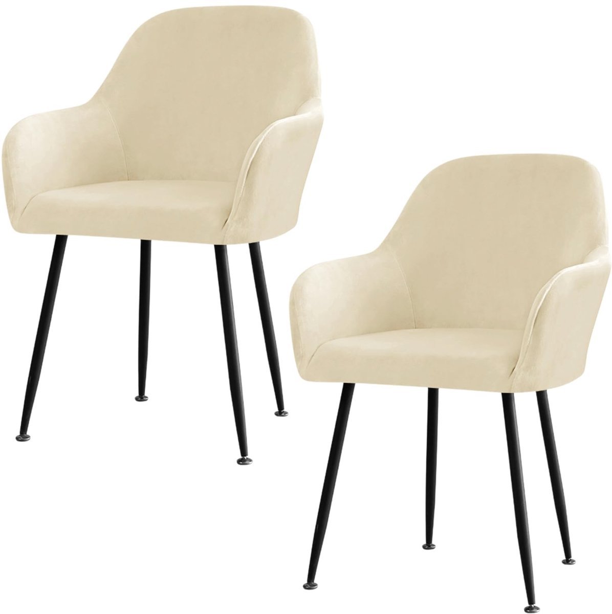 Dailygoods - 2 Stuks Stoelhoezen met Rugleuning - Wasbare Velours Stoelhoezen voor Eetkamer