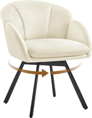 Draaibare Fauteuil met Bloemendessin en Verwijderbaar Kussen voor Slaapkamer en Kantoor