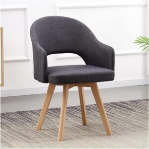 Draaibare accentstoel - Stoffen fauteuil - Thuiswerken comfortabel - 360 graden draaibaar - Niet gespecificeerd - Donkergrijs