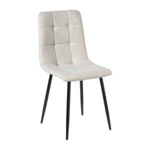 Eetkamerstoel chenille - beige - 90x53.5x44.5 cm