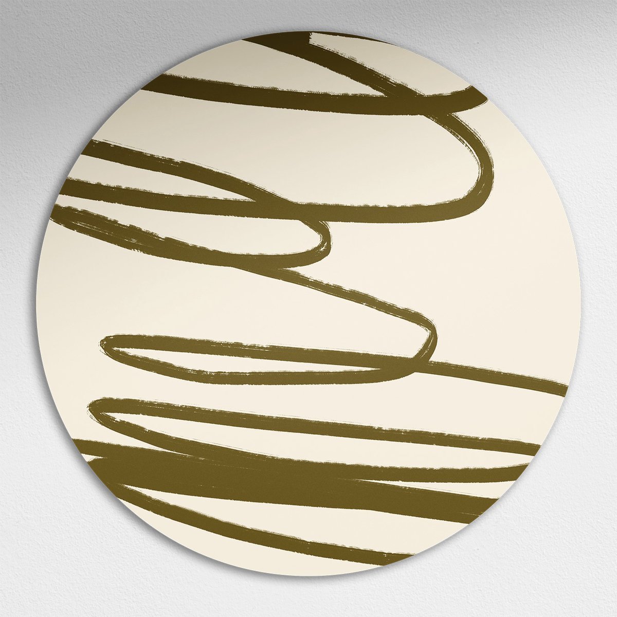 Elegante Organische Muurcirkel - Luxe Muurcirkel 80x80 cm op Dibond - Sfeervolle Wanddecoratie voor Woonkamer & Slaapkamer
