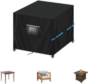 Famanu - Beschermhoes Tuinmeubelen Afdekhoes Tuintafel Waterdichte Hoes 420D Oxfordstof Beschermhoes voor Tuinstoelen,Klaptafel,Salontafel,Tuinmeubelset,Afdekking voor Vuurplaats 85x85x80cm