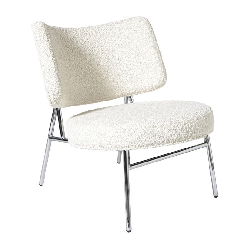 Fauteuil Amber - wit/zilverkleurig - 71.5x63x70.5 cm