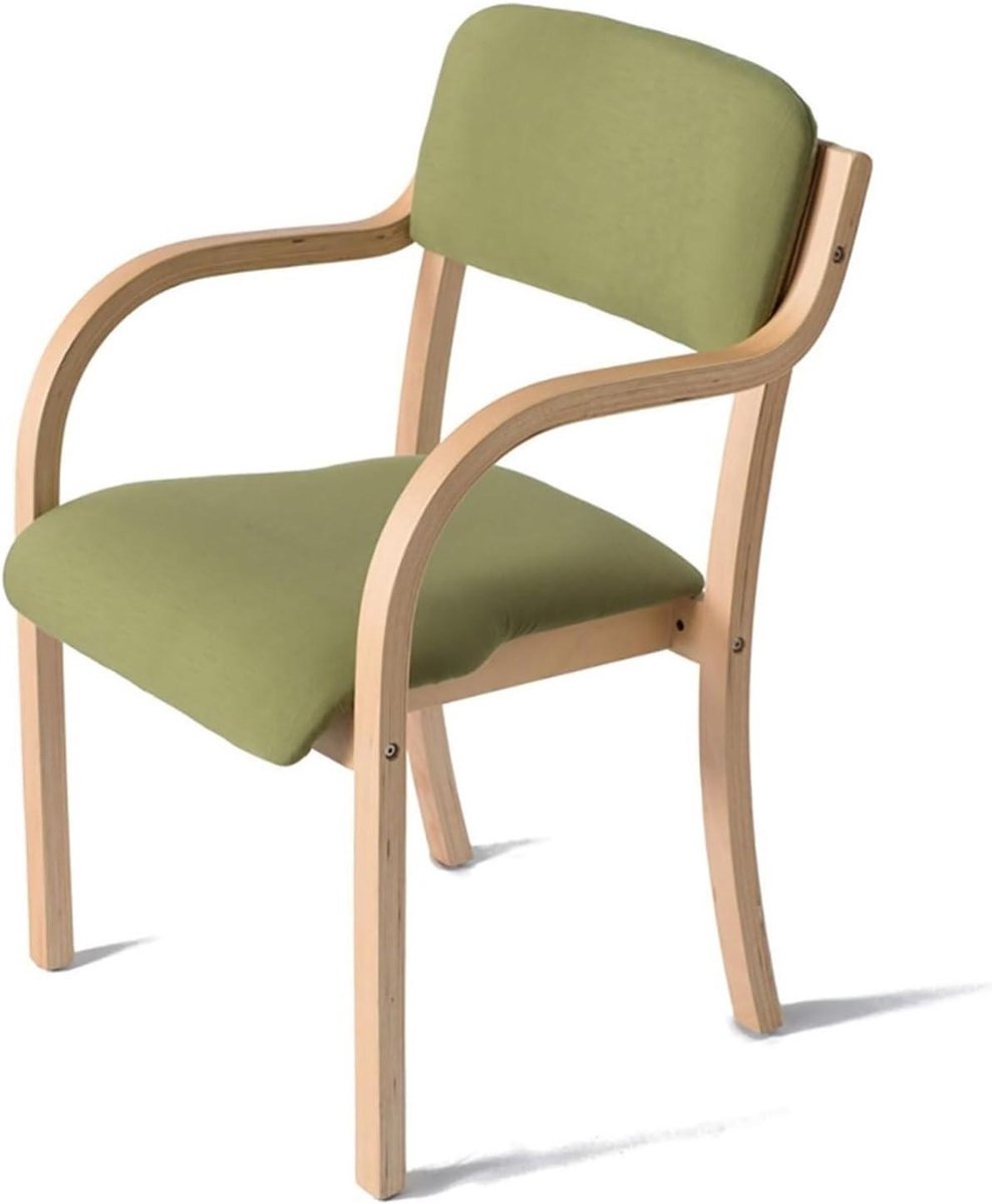 Fauteuil Eetkamerstoel - Gestoffeerde Keukenstoel - Stijlvol Zitten - Stapelbaar Ontwerp - 53 x 49 x 83 cm - Groen