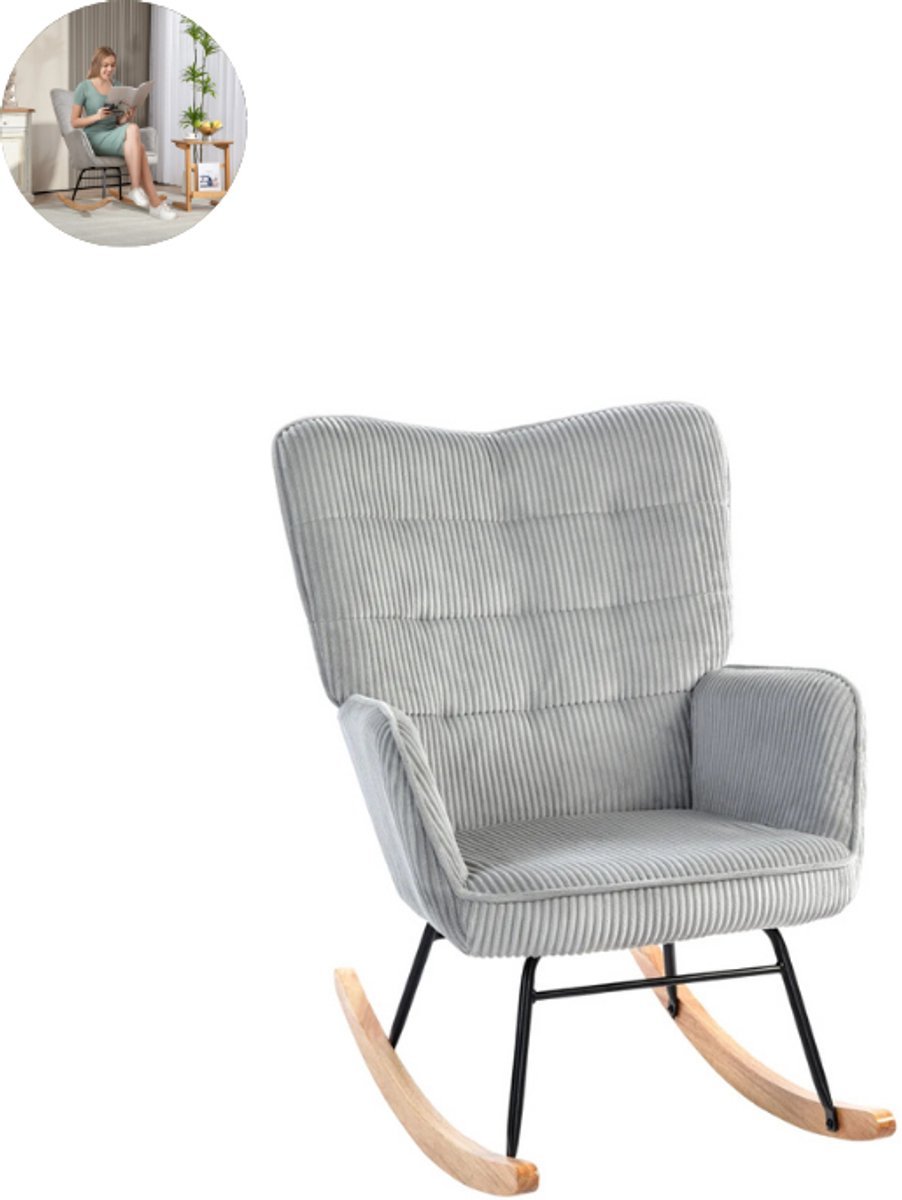 Fauteuil - Relaxstoel - Relaxfauteuil - Stoel - Met armleuning - Voor één Persoon - Lichtgrijs