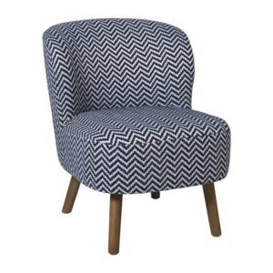 Fauteuil zigzag - blauw/wit - 69x66x56 cm