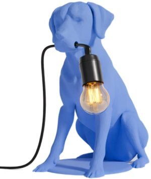 Fiastra Rhodesian Ridgeback tafellamp - hondenlamp - koningsblauw - E14 - 30 x 18 x 25 cm