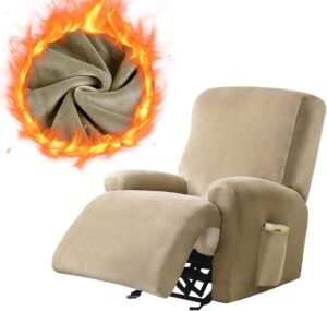 Fluwelen Fauteuil Hoes met Zijvak - Stijlvolle Bescherming