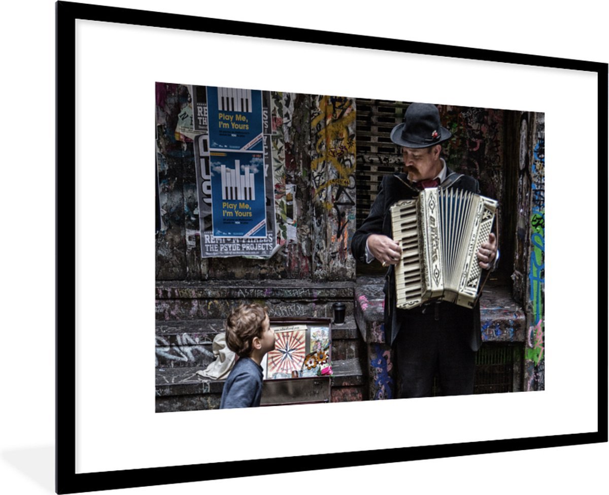 Fotolijst incl. Poster - The Busker And The Boy - 120x80 cm - Posterlijst