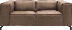 Goossens Bank Calvin bruin, micro leer, 2-zits, modern design