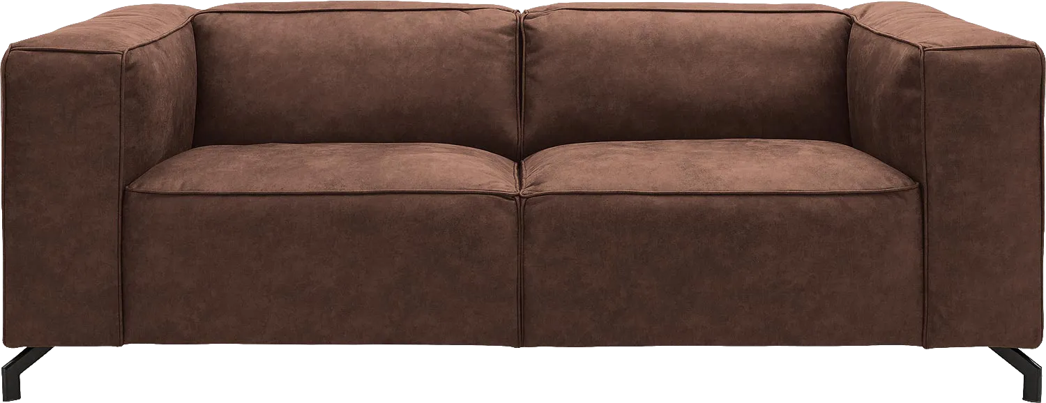 Goossens Bank Calvin bruin, micro leer, 2,5-zits, modern design