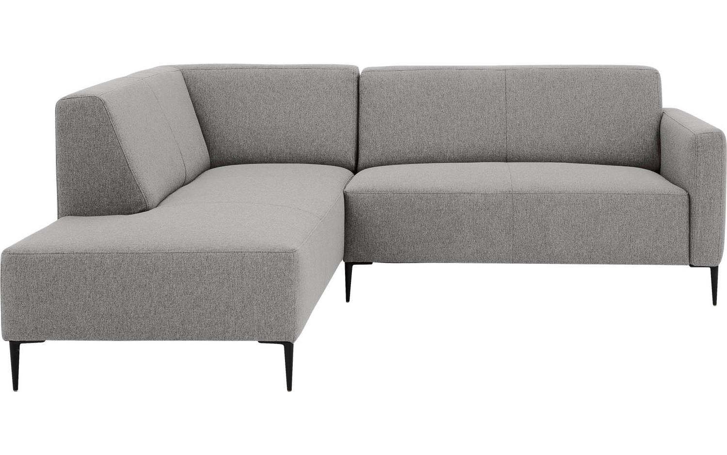 Goossens Bank Key West lichtgrijs, stof, 2-zits, modern design met ligelement links