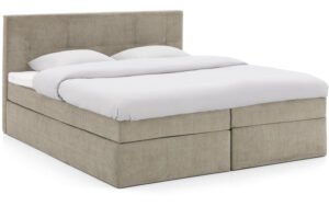 Goossens Basic Boxspring Compleet Rud, Vlak 160 x 200 cm (=2x 80 x 200 cm) met hoofdbord, 2 x matras, 1 x topper