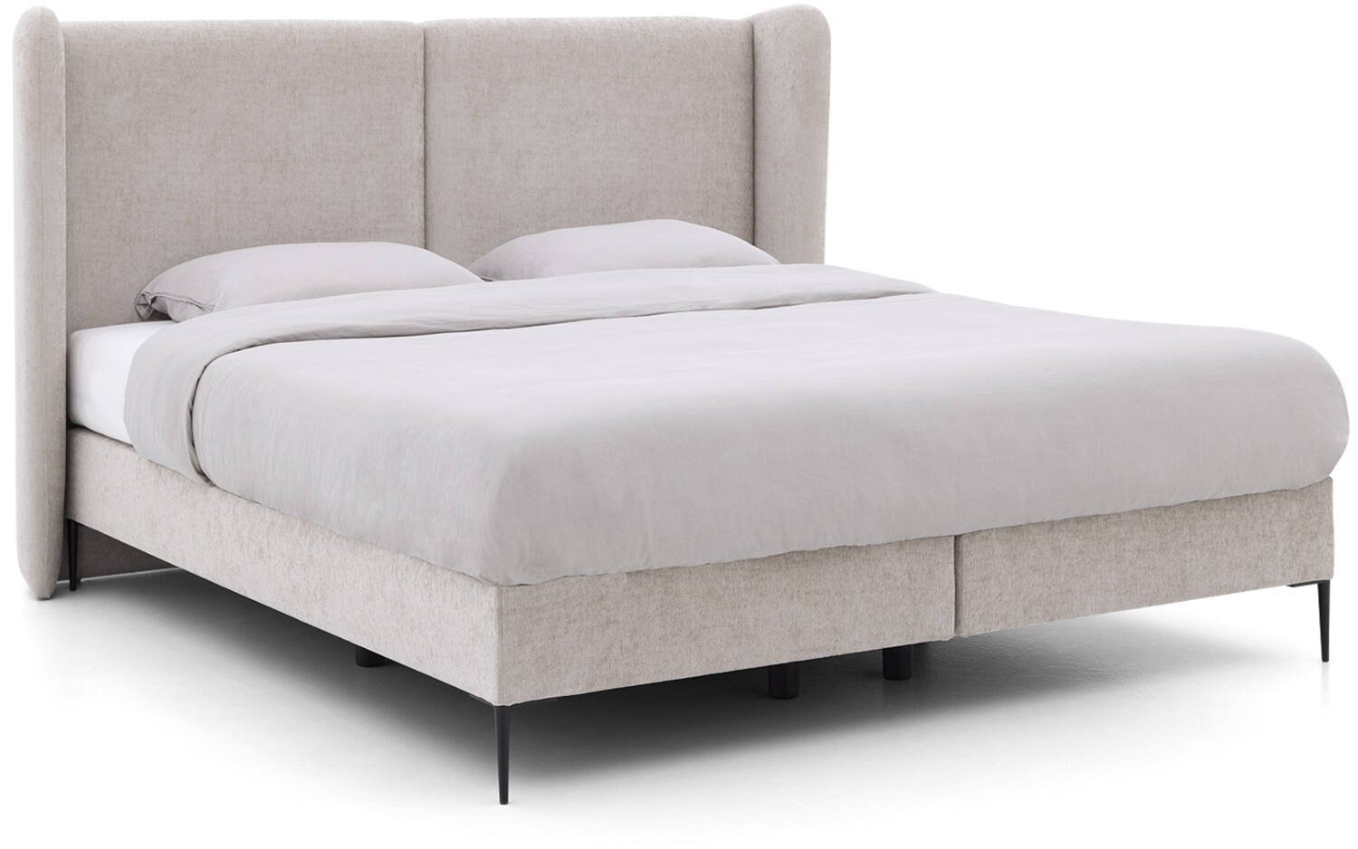 Goossens Boxspring Ease Classic Incl. Matras, Vlak 180 x 200 cm (=2x 90 x 200 cm) met hoofdbord + 2x matras shapes 1