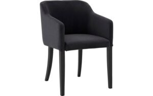 Goossens Eetkamerstoel Peda antraciet velvet stof met armleuning, elegant chic