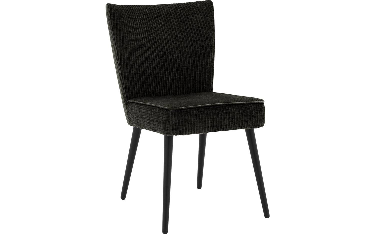 Goossens Eetkamerstoel Rob zwart stof leuning, urban industrieel