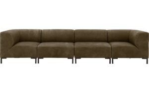 Goossens Excellent Bank Marshall groen, leer, 2 x 1,5-zits, urban industrieel