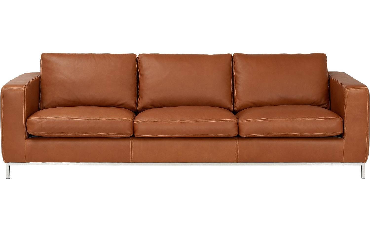 Goossens Excellent Bank Massimo cognac, leer, 3,5-zits, urban industrieel