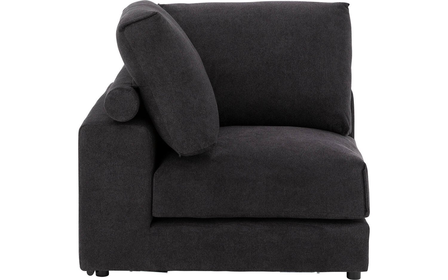 Goossens Excellent Hoekbank Lotus zwart, stof, stijlvol landelijk